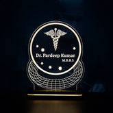 Customized Doctor LED Acrylic Name Plate – Glowing Medical Desk Decor